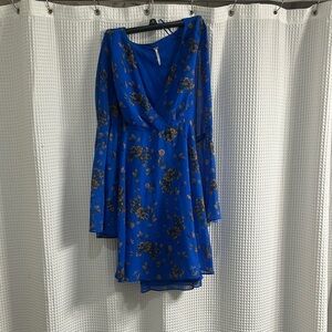 Free People Blue Long Sleeve Bell Sleeve Sundress